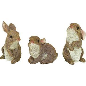 The Bunny Den Rabbits Indoor/Outdoor Garden Animal Statues, Multicolored